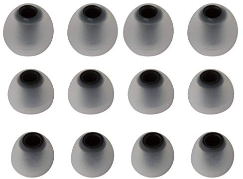 Xcessor 7 Pairs (14 Pieces) of Silicone Replacement In Ear Earphone Earbuds. Replacement Ear Tips for Popular In-Ear Headphones. (S/M/L, Transp/Black)