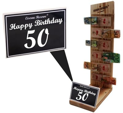 Originelle lustige Geldgeschenke zum 50. Geburtstag Geschenkideen für Männer und Frauen - Mausefalle Premium - 6 - Text s/w Happy Birthday 50 Geburtstag