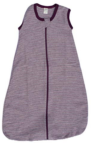 Lilano, Schlafsack Ringel ohne Arm, 70% Wolle (kbT), 30% Seide, 210 gr./m² (Beere/Natur, 1 (70 cm))