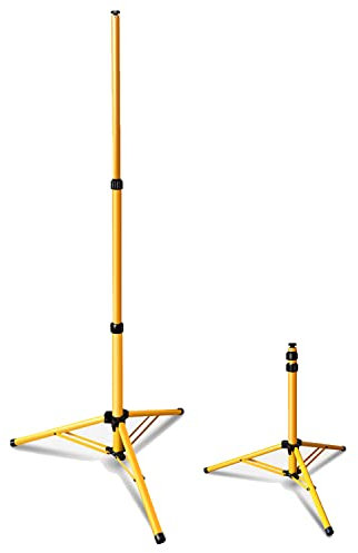 EINFEBEN Trípode para foco de construcción, trípode de proyector, altura regulable, trípode de acero, color: amarillo