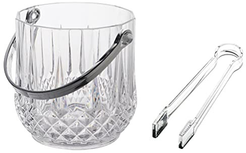 - Secchiello per Il Ghiaccio Trasparente con Piccole pinze per cubetti di Ghiaccio, Piccolo refrigeratore per Vino con Manico, per servire Bevande, per Feste a casa