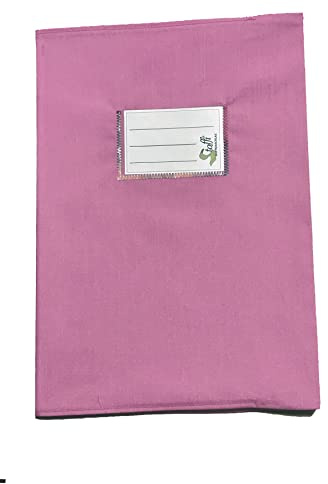 Stoffi Heftumschlag, Heftschoner aus Stoff für Schulhefte Din A4 und Din A5, nachhaltig, handmade (Din A4, rosa)