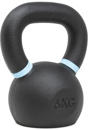 Strength Shop Kettlebell Hierro Fundido (4kg-64kg), Pesas Rusas Resistente y Duradera, Pesa Rusa con Mango ergonómico, marcación por Colores y Recubrimiento Negro, Ideal para Entrenamiento Completo