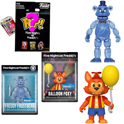 Twisted FNoF Figure Games Five Nights at Freddys Pop Characters Bundled with Terror Wolf + Freddy Bear! Pez! Head + Mymoji Mini Blind Bag 3 Items