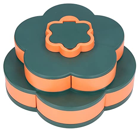 Snack-Serviertablett Snack-Platte, Multifunktionales Snack-Tablett in Blumenform, Trennbare Snack-Schüssel, Süßigkeiten- und Nuss-Servierbehälter, Vorspeisen-Tablett mit Deckel, (Doppelschicht)