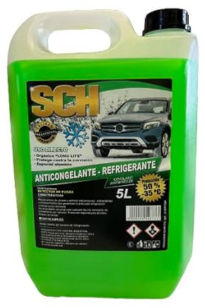 Proquimar Anticongelante 50% (-37ºC) Color Verde Luminoso. Garrafa de 5 litros