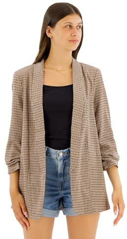 Pieces Femme Pcbosella 3/4 Printed Noos Blazer, Gris Clair, L EU