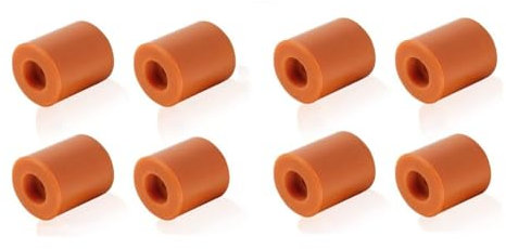 MUXSAM 8 Stück 3D-Drucker Heatbed Silikon-Nivelliersäule Säule OD18mm / 0,71 Zoll ID 0,16 Zoll stabile Hot Bed Tool hitzebeständig Silikon-Puffer für Ender 3 / CR-10 Bottom Connect-4 Pack Braun