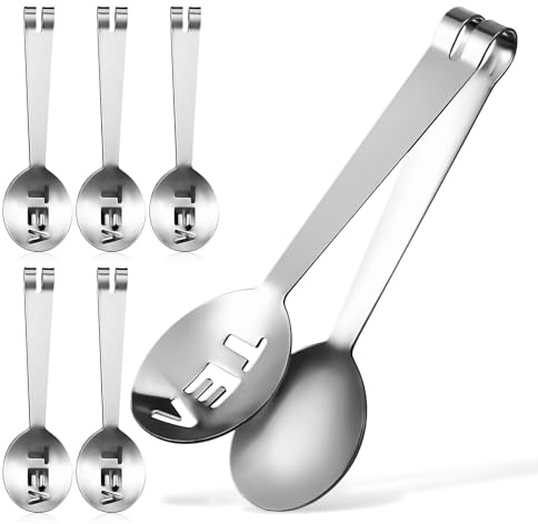 Alipis Tea Bag Squeezer Stainless Steel: 6Pcs Tea Bag Tongs Tea Bag Strainer Clips Tea Bag Holder Clamps Small Metal Tongs for Tea Accessories, Loose Tea, Ice Cubes