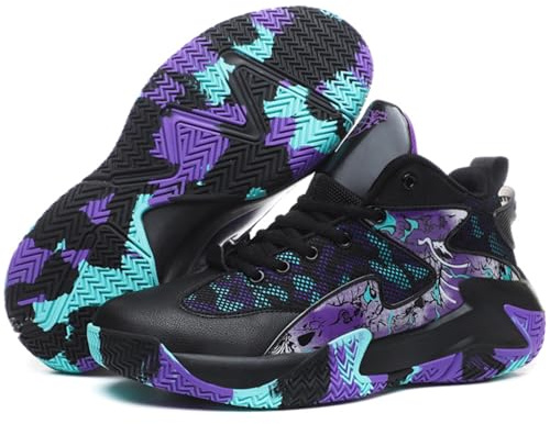 Scarpe da basket da uomo, traspiranti, con supporto, Nero , 41 1/3 EU