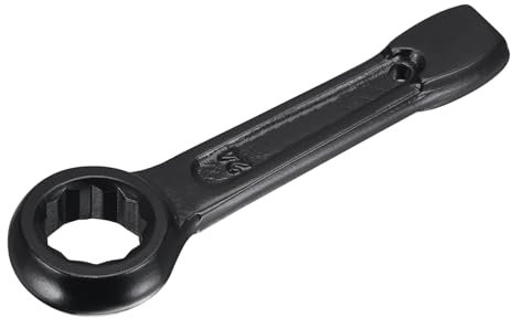 TOCHUN Metric 24mm Slogging Ring Box End Striking Wrenches, High Tensile Steel Single Head Spanner Hand Tool, Metric Slogging Flat Single Ring Spanner