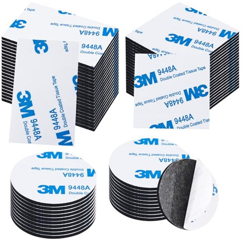 Leikedun 60 Piezas Almohadillas De Doble Cara, Extrafuerte Pads Adhesivo Cinta Adhesiva Doble Cara Espuma, para Hogar Oficina Coche (Cuadrado & Redondo)