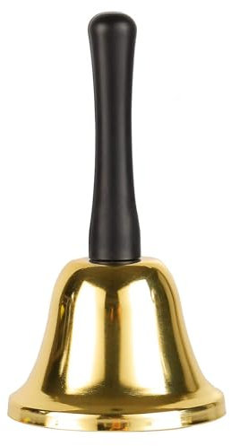 Handglocke,Tischglocke Klassische Hand Glocke Metall Glocken Service Bell Handklingel Rezeptionsglocke mit Holzgriff für Schule, Abendessen am Empfang, Hotelservice,Meditationsgebet