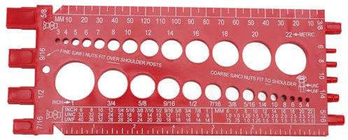 Nut Bolt Thread Gauge, Nut and Bolt Thread Checker, ABS Bolt Size and Thread Gauge Bolt Nut Thread Measure Highly Accurate Portable Bolt Nut Identifier Gauge for Repairing