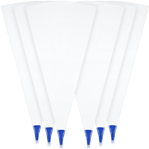 Gueevin 6 Pcs Tile Grout Masonry Mortar Bag with Molded in Tip 13 x 24 Inch Grout Bag for Tile Heavy Duty Tear Resistant Puncture Tip Cement Sealer for Installation Work (Blue)