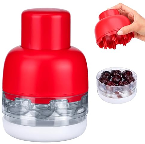 Belle Vous Snocciolatore per Olive e Ciliegie - Denocciolatore 8 Scomparti - Snocciola Facilmente - Leva Noccioli in Plastica - Togli Nocchiolo a Pressione - Leggero e Portatile