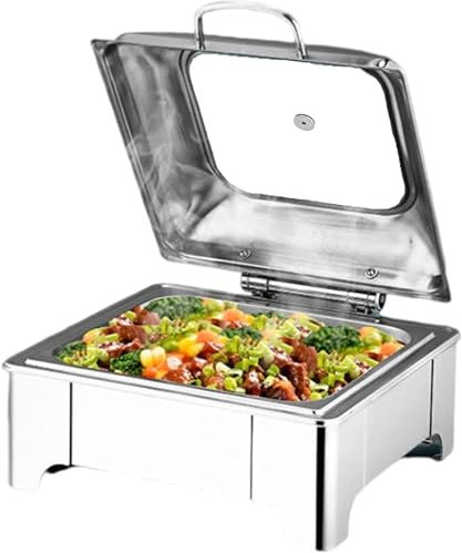 Buffet Server Food Warmer with Glass Lids - Stainless Steel Electric Chafing Dishes for Serving, Perfect for Buffets, Banquets, House Parties - 6L Buffet Warmer Food Heaters at Home