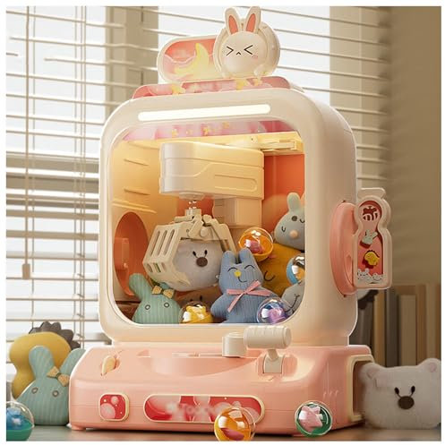 CUCUKAKA Candy Grabber ， Jouet De Griffe pour Enfant avec Lumières Et Musique ， Machine à Griffes électrique Machine Attrape Bonbon Cadeaux d'anniversaire De Noël pour Enfant,Pink