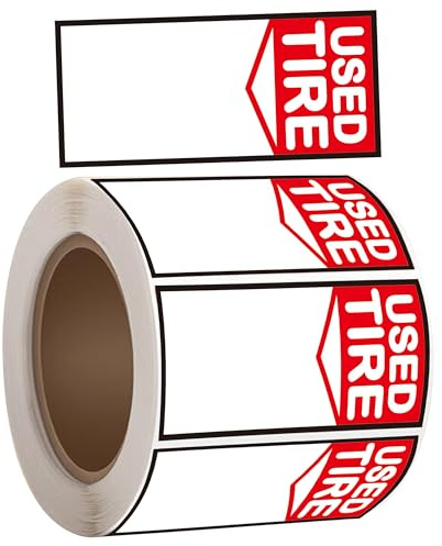 Etichette per pneumatici usate Adesivi per prezzi e etichette di inventario per negozi per ruote - 2 3/4 x 6 polliciAdesivi per rotoli di pneumatici per riparazione pneumatici auto Negozio al