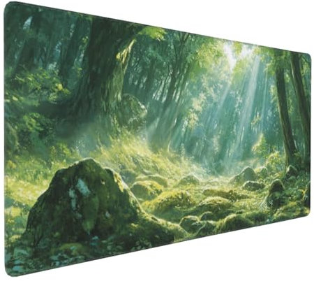 Gaming Mauspad XXL Baum Mousepad 800x400x4mm Wald Verlängertes Mauspad Schreibtischauflage,Genähte Kanten Mauspad,Verbessert Präzision und Geschwindigkeit Wasserdicht Geeignet für Büro und Spiele