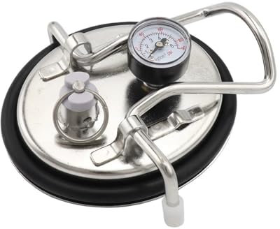 LCQSYE bierbrauset Homebrew Bier Fass Deckel 0-90PSI Gauge Kohlensäure Deckel Mit Druck Relief Ventil Bar Werkzeug Druckminderer(Lid with Gauge)
