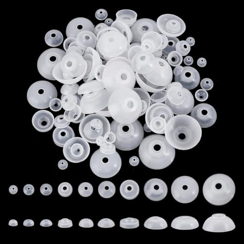 PH PandaHall 140pcs 10 Sizes Washers for Safety Eyes Plastic Washers Amigurumi Eyes Backs Sinker Designed Washers for Crochet Eyes 10~38mm Secure Washers for Stuffed Animals Crochet Crafts