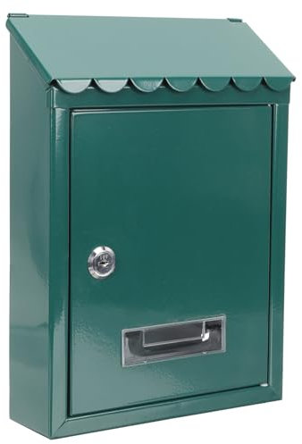 ANDRESLAD Cassetta Postale in Ferro Da Parete Chiusura Delle Cassette Postali Per L'esterno Serratura Della Porta Nascosta Protettiva Per La Cassetta Postale Armadietto Green Ferro Battuto