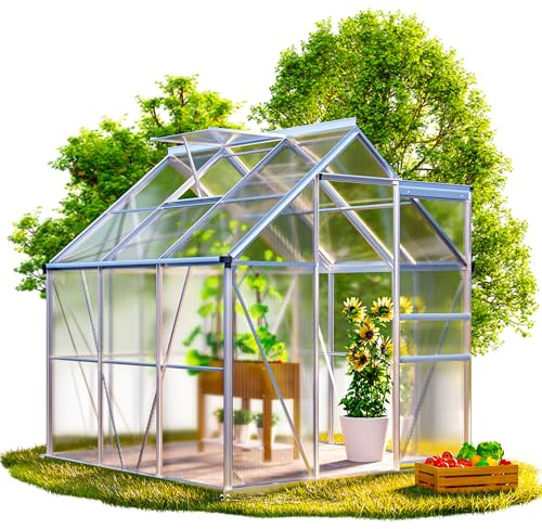 GARDEBRUK® Invernadero Jardín Exterior 3,6 m² Ventanas 190x190 cm Caseta Puerta Aluminio Vivero Cultivos Tomates Plantas Hortalizas Verduras