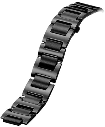 yeziu Edelstahl-Uhrenarmband Für Cartier Ballon Bleu Uhrenkette Mit Konkaven Und Konvexen Schnittstellen(Black,18-11mm)