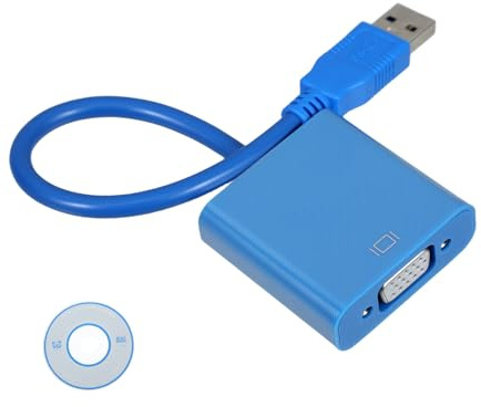 SHINEOFI Cable Adaptador USB Vga para Monitor Adaptador USB Vga para Pantalla de Video Externa para Pantalla de Video Externa Azul