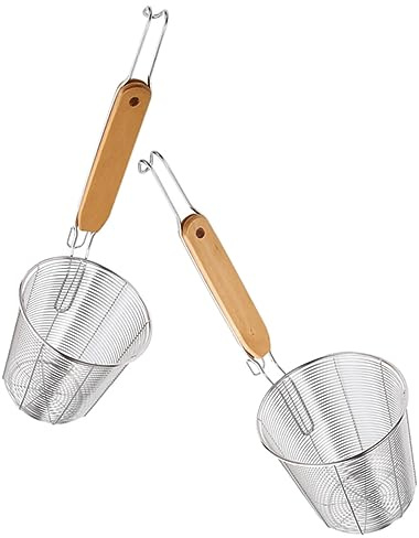 Alipis 2 pièces Passoire à Pâtes Acier Inoxydable Passoire de Cuisine Résistante Chaleur avec Poignée Ergonomique Brûlure Filtre à Mailles pour Nouilles et Hot Pot et Pratique pour Évier