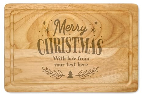 Personalised Christmas Engraved Wooden Chopping Board Customised Xmas Family Cheese Board Serving Board