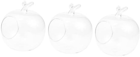 Cabilock 3pcs 10cm Hydroponic Glass Bottle Vases Shaped Glass Containers for Indoor Micro Landscape Desktop Greenhouse Plant Decoration