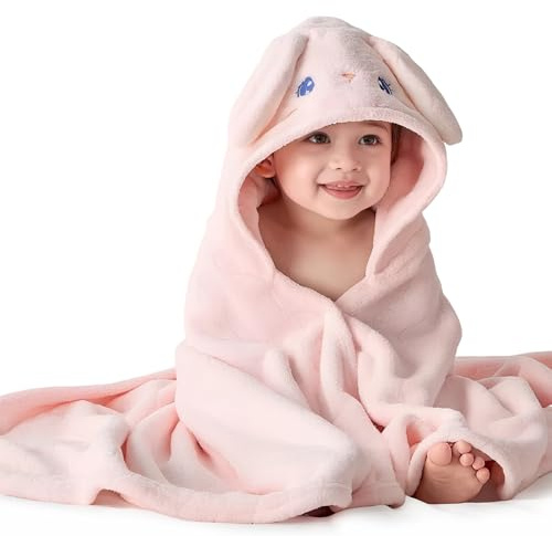HAGOT Babyhandduk med huva, 120 x 84 cm mjuk varm absorberande babybadhanddukar, absorberande stor badhandduk för nyfödd baby pojke och flicka
