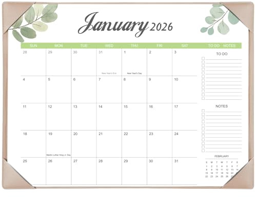 Desk Calendar 2026-2027 with Desk Mat – 22 x 17 Large Desk Pad Calendar Runs from January 2026 to June 2027, Office Supplies Desktop Monthly Calendar for Home & Office