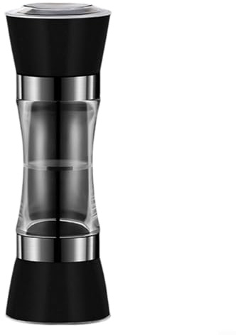 Moulin à poivre et sel manuel 2 en 1 en acier inoxydable avec grossièreté réglable pour moudre les épices de cuisine, design compact à double extrémité pour grains de poivre, sel de mer, herbes