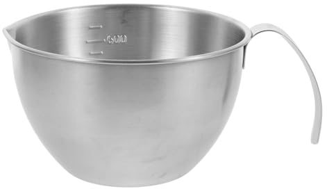 TOVINANNA Ciotola in Acciaio Inox 14 CM 600 Ml con Manico e Misure Ciotola per Mescolare Impasti Insalata e Uova Accessorio da Cucina Resistente per Uso Domestico e Ristorazione