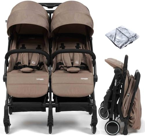Puggle City Traveller Double Pushchair (Truffle)