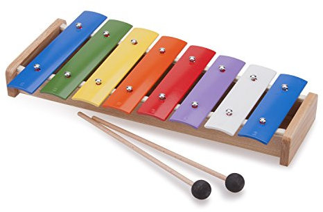 New Classic Toys - 10200 - Musikinstrument - Metallophon mit Musikbuch - 8 Töne