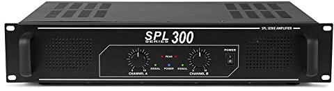 Skytec SPL-300 2-Channel Power Amplifier – Stereo Class D Amplifier 300W for Home Audio, HiFi Speaker Systems, Rack Mount PA & DJ Setups with RCA Input