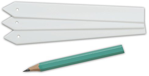 Windhager 50 Etichette con 1 Penna, in plastica, per Piante, per Giardino, 1,3 x 12,5 cm, Colore Bianco, 06219