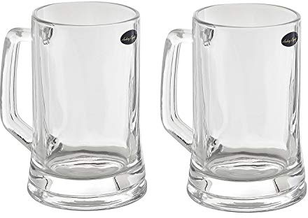 Amlong Crystal Lead-Free Beer Mug - 12 oz (Right For 1 Bottle), Set of 2