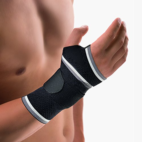 Bort 112920 small rechts schwarz ManuBasic Handgelenkbandage, rechts oder links tragbar in verschiedenen Farben, rechts small, schwarz