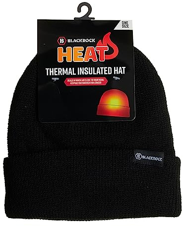 Blackrock Black Beanie Hat for Men and Women, Running, Lightweight, Skull Caps, Thermal Beanie, Winter Work Hat, Unisex - One Size