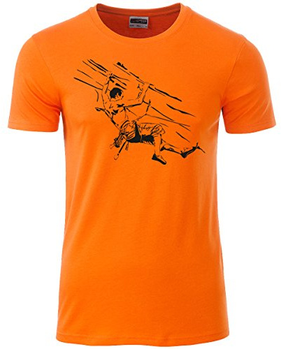 Klettershirt Herren Premium Bio T-Shirt Klettern #6 M orange