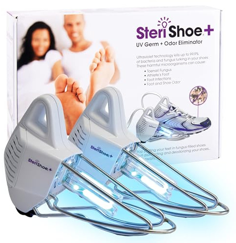 SteriShoe UV Shoe Sanitizer and Deodorizer – Ultraviolet Light Sterilizer for Sneakers, Boots, and Dress Shoes – Kills Odor-Causing Bacteria and Toenail Fungus Germs for Fresh, Clean Feet