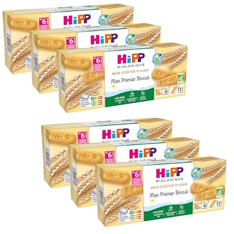 HiPP - Mon Premier Biscuit dès 6 Mois - Boîtes de 180 G - Lot de 6 - BIOLOGIQUE