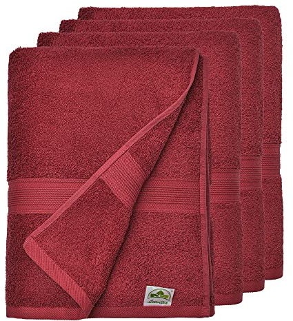 leevitex® Handtuch-Set, saugstark, 50 x 100 cm | Qualität 500 g/m² | 100% Baumwolle | Bordeaux
