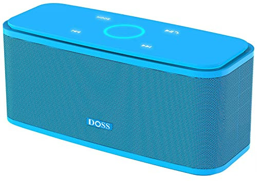 DOSS Bluetooth Lautsprecher, SoundBox Tragbarer Musikbox Bluetooth mit Dualen Bass-Treibern, 20H Akku, IPX5 Wasserdicht, Touch Control, USB-C, Bluetooth Box für zuhause draußen Garten, Reise