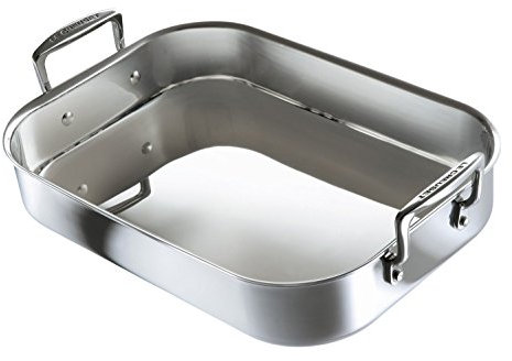 Le Creuset Asador rectangular de acero inoxidable de 3 capas - 35 cm, 96102270000000
